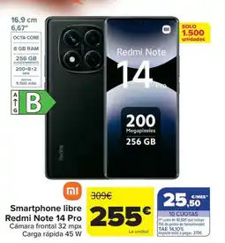 Carrefour REDMI Smartphone libre Redmi Note 14 Pro oferta
