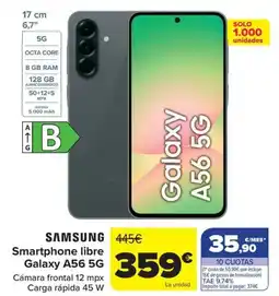 Carrefour SAMSUNG Smartphone libre Galaxy A56 5G oferta