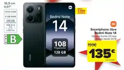 Carrefour REDMI Smartphone libre Redmi Note 14 oferta