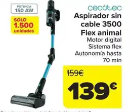 Carrefour CECOTEC Aspirador sin cable 3500 Flex animal oferta