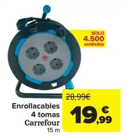 Carrefour Enrollacables 4 tomas Carrefour 15 m oferta