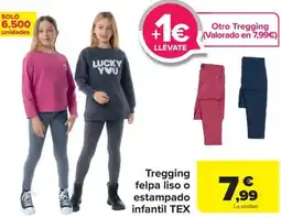 Carrefour TEX Tregging felpa liso o estampado infantil oferta