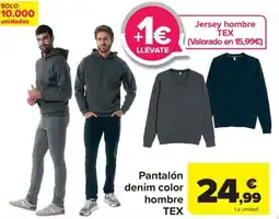 Carrefour TEX Pantalón denim color hombre oferta