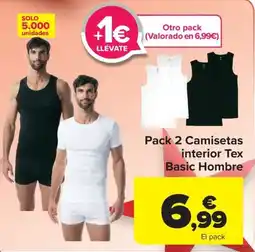 Carrefour Pack 2 Camisetas interior Tex Basic Hombre oferta