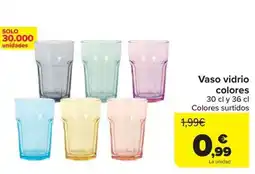 Carrefour Vaso vidrio colores oferta