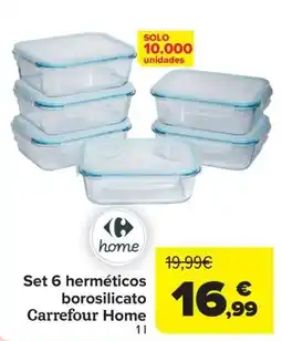 Carrefour Set 6 herméticos borosilicato Carrefour Home oferta