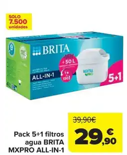 Carrefour BRITA Pack 5+1 filtros agua brita mxpro all-in-1 oferta