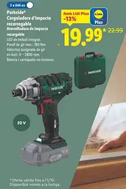 Lidl PARKSIDE Cargoladora d'impacte recarregable Atornilladora de impacto recargable oferta