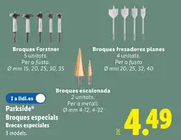 Lidl PARKSIDE Broques especials Brocas especiales oferta