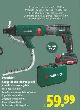 Lidl PARKSIDE Cargoladora recarregable Atornilladora recargable oferta