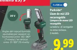 Lidl PARKSIDE Llum de mà LED recarregable Lámpara de mano LED recargable oferta