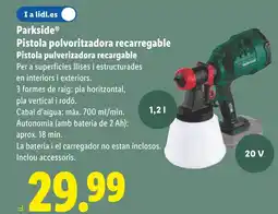 Lidl PARKSIDE Pistola polvoritzadora recarregable Pistola pulverizadora recargable oferta