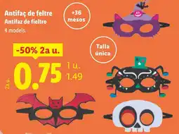 Lidl Antifaç de feltre Antifaz de fieltro oferta