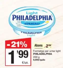 SPAR Fragadis PHILADELPHIA Formatge per untar light oferta