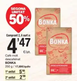 SPAR Fragadis BONKA Cafè molt Cafè molt descafeinat BONKA oferta