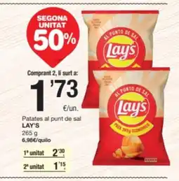 SPAR Fragadis LAY'S Patates al punt de sal oferta