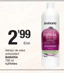 SPAR Fragadis BABARIA Xampú de ceba antioxidant oferta