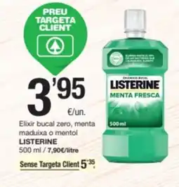 SPAR Fragadis LISTERINE Elixir bucal zero, menta maduixa o mentol oferta