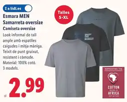 Lidl ESMARA MEN Samarreta oversize Camiseta oversize oferta