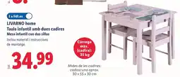 Lidl LIVARNO home Taula infantil amb dues cadires oferta