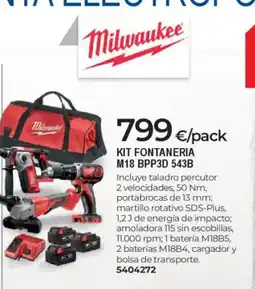 BigMat MILWAUKEE Kit fontaneria m18 bpp3d 543b oferta