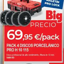BigMat Pack 4 discos porcelánico pro h 10 115 oferta