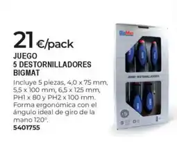 BigMat BIGMAT Juego 5 destornilladores oferta