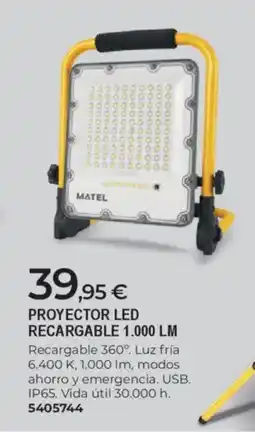 BigMat Proyector led recargable 1.000 lm oferta