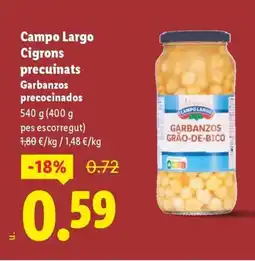 Lidl CAMPO LARGOCigrons precuinats oferta