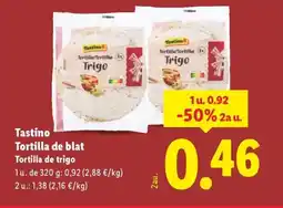 Lidl TASTINO Tortilla de blat oferta