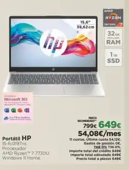 El Corte Inglés HP Portátil oferta