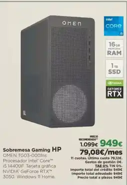 El Corte Inglés HP Sobremesa Gaming oferta