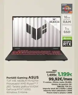 El Corte Inglés ASUS Portátil Gaming oferta