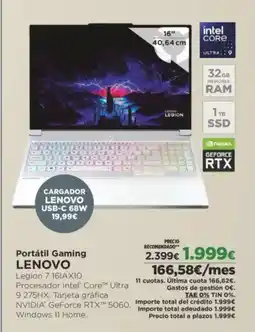 El Corte Inglés LENOVO Portátil Gaming oferta