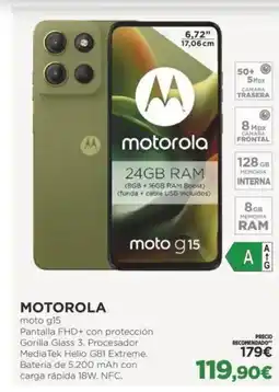 El Corte Inglés MOTOROLA moto g15 oferta