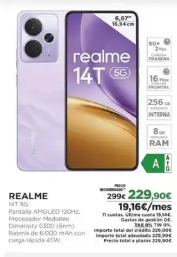 El Corte Inglés REALME 14T 5G oferta
