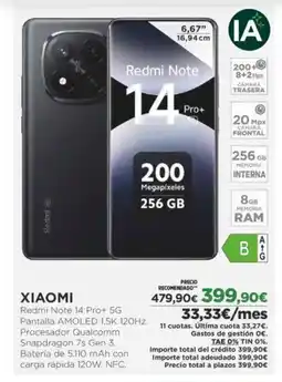El Corte Inglés XIAOMI Redmi Note 14 Pro+ 5G oferta