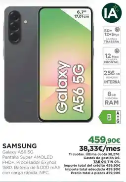El Corte Inglés SAMSUNG Galaxy A56 5G oferta