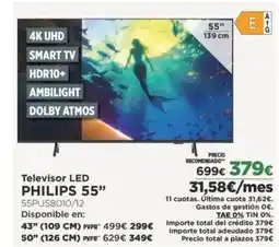 El Corte Inglés PHILIPS 55" Televisor LED oferta
