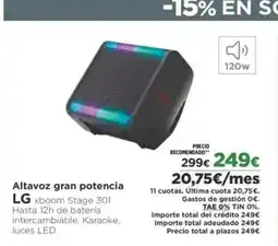 El Corte Inglés LG Altavoz gran potencia oferta