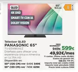 El Corte Inglés PANASONIC 65” Televisor QLED oferta