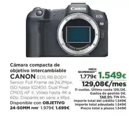 El Corte Inglés CANON Cámara compacta de objetivo intercambiable oferta