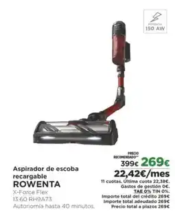 El Corte Inglés ROWENTA Aspirador de escoba recargable oferta