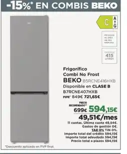 El Corte Inglés BEKO Frigorífico Combi No Frost oferta