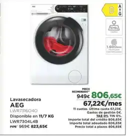 El Corte Inglés AEG Lavasecadora oferta