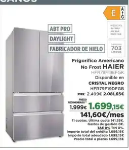 El Corte Inglés HAIER Frigorífico Americano No Frost oferta