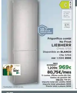 El Corte Inglés LIEBHERR Frigorífico combi No Frost oferta