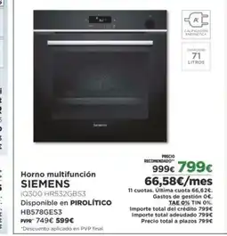 El Corte Inglés SIEMENS Horno multifunción oferta