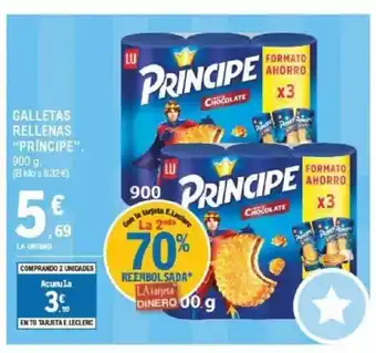 E.Leclerc PRÍNCIPE Galletas rellenas oferta