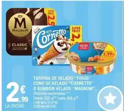E.Leclerc Tarrina de helado frigo cono de helado cornetto o bombón helado magnum oferta